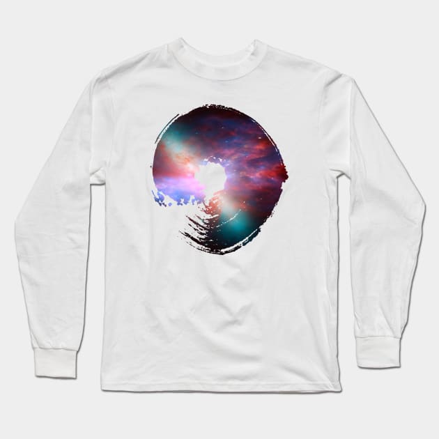 Paint brush stroke enso galaxy whoosh Long Sleeve T-Shirt by Blacklinesw9